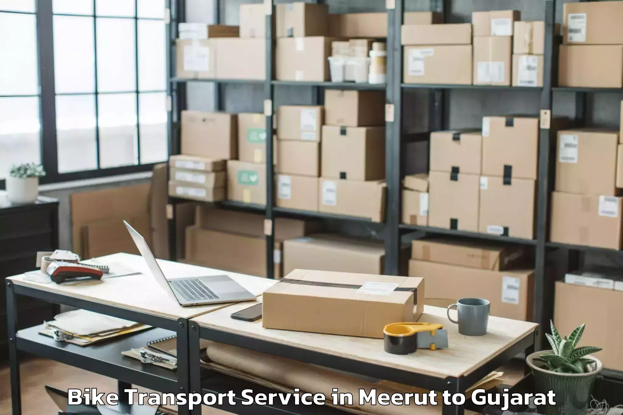 Top Meerut to Kadodara Bike Transport Available